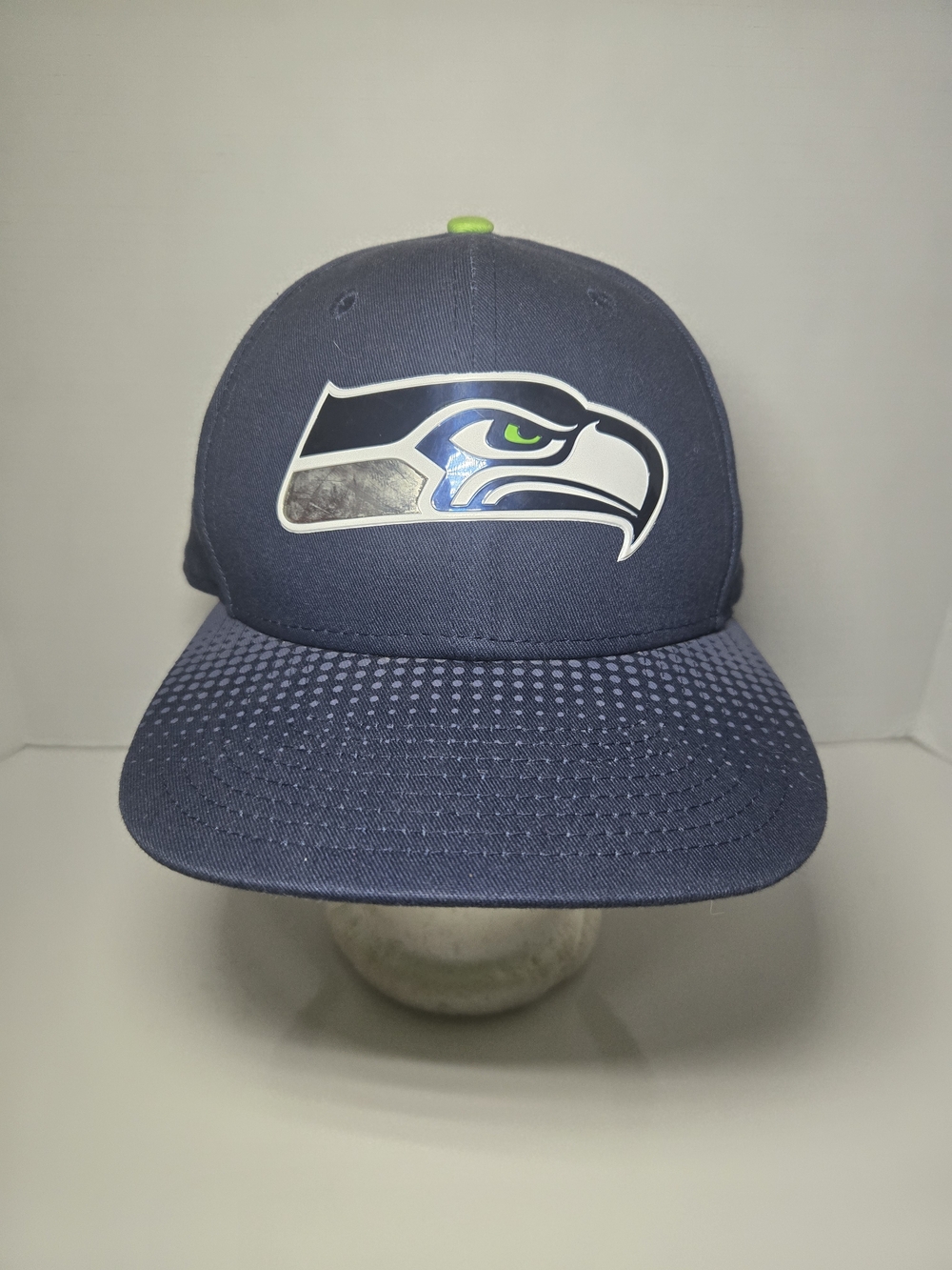 Seattle Seahawks Navy Snapback Hat with Green Accent